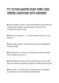 FTT 111-9352 MASTER STUDY SHEET 2026 VERIFIED QUESTIONS WITH ANSWERS