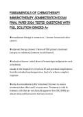 FUNDAMENTALS OF CHEMOTHERAPY IMMUNOTHERAPY ADMINISTRATION EXAM FINAL PAPER 2026 TESTED QUESTIONS WITH FULL SOLUTION GRADED A&plus;