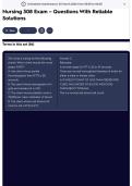 Nursing 308 Exam &ndash; Questions With Reliable Solutions