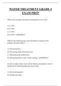 WATER TREATMENT GRADE 4  EXAM PREP QUESTIONS AND ANSWERS 2026