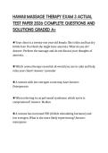 HAWAII MASSAGE THERAPY EXAM 3 ACTUAL TEST PAPER 2026 COMPLETE QUESTIONS AND SOLUTIONS GRADED A&plus;