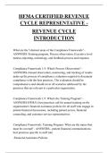 HFMA CERTIFIED REVENUE  CYCLE REPRESENTATIVE -  REVENUE CYCLE  INTRODUCTION  QUESTIONS AND ANSWERS 2026  