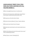 HAWAII MASSAGE THERAPY EXAM 3 FINAL PAPER 2026 TESTED QUESTIONS WITH FULL SOLUTION GRADED A&plus;