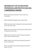 MICROBIOLOGY FOR THE HEALTHCARE PROFESSIONAL KARIN PRACTICE EXAM 2026 COMPREHENSIVE ANSWERS