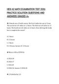 HESI A2 MATH EXAMINATION TEST 2026 PRACTICE SOLUTION QUESTIONS AND ANSWERS GRADED A&plus;