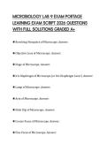 MICROBIOLOGY LAB 9 EXAM PORTAGE LEARNING EXAM SCRIPT 2026 QUESTIONS WITH FULL SOLUTIONS GRADED A&plus;