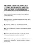MICROBIOLOGY LAB 9 EXAM PORTAGE LEARNING FINAL PAPER 2026 QUESTIONS WITH COMPLETE SOLUTIONS GRADED A&plus;