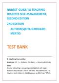 Nursing TestBank2026 Diabetes Test Bank &vert; Mertig DSME NCLEX Questions &vert; Patient Teaching MCQs with Rationales &lpar;All Chapters&rpar;