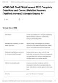 MENG 540 Final EXAM Newest 2026 Complete Questions and Correct Detailed Answers &lpar;Verified Answers&rpar; &vert;Already Graded A&plus;