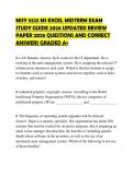 MISY 5325 MS EXCEL MIDTERM EXAM STUDY GUIDE 2026 UPDATED REVIEW PAPER 2026 QUESTIONS AND CORRECT ANSWERS GRADED A&plus;