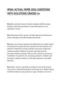 HFMA ACTUAL PAPER 2026 QUESTIONS WITH SOLUTIONS GRADED A&plus;