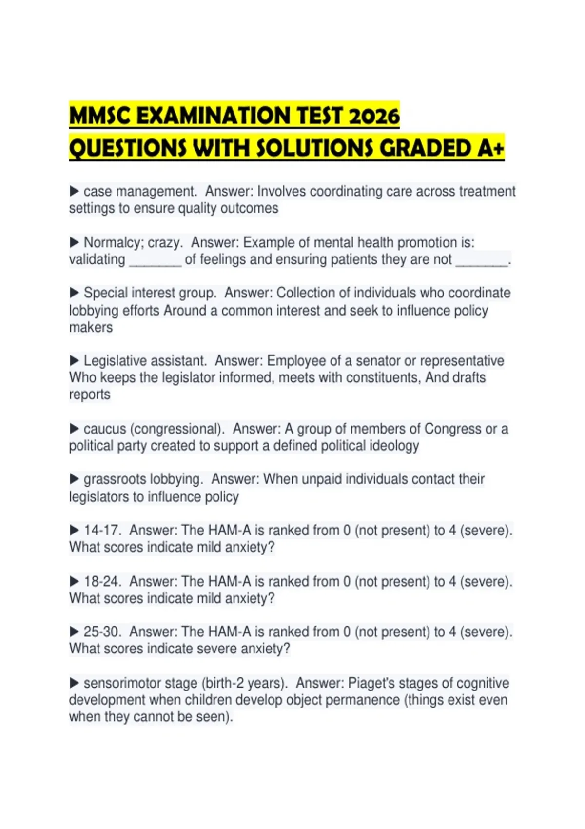 Mscc Questions MMSC EXAMINATION TEST 2026 QUESTIONS WITH SOLUTIONS GRADED A+ - MMSC ...