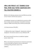 HIPAA AND PRIVACY ACT TRAINING EXAM FINAL PAPER 2026 TESTED QUESTIONS WITH FULL SOLUTION GRADED A&plus;