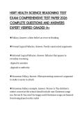 HSRT HEALTH SCIENCE REASONING TEST EXAM COMPREHENSIVE TEST PAPER 2026 COMPLETE QUESTIONS AND ANSWERS EXPERT VERIFIED GRADED A&plus;