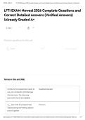 LFTI EXAM Newest 2026 Complete Questions and Correct Detailed Answers &lpar;Verified Answers&rpar; &vert;Already Graded A&plus;