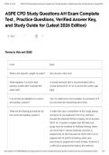 ASPE CPD Study Questions AH Exam Complete Test &comma; Practice Questions&comma; Verified Answer Key&comma; and Study Guide for &lpar;Latest 2026 Edition&rpar;