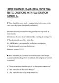 HURST READINESS EXAM 4 FINAL PAPER 2026 TESTED QUESTIONS WITH FULL SOLUTION GRADED A
