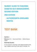 Diabetes Nursing TestBank2026&colon; Mertig Nurses&rsquo; Guide to Teaching Diabetes Self-Management 2nd Ed &vert; NCLEX Diabetes Patient Teaching MCQs