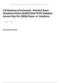 C16 Business of Insurance -Practice Exam Questions EXAM QUESTIONS WITH Detailed Answer Key For &lpar;2026&rpar; Exam&comma; A&plus; Solutions