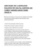 HURST REVIEW TEST 3 CERTIFICATION EVALUATION TEST 2026 FULL QUESTIONS AND CORRECT ANSWERS ALREADY PASSED GRADED A&plus;