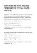 HURST REVIEW TEST 3 FINAL PAPER 2026 TESTED QUESTIONS WITH FULL SOLUTION GRADED A