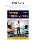 Test Bank for Effective Teaching Methods&colon; Research-Based Practice&comma; 10th edition by Gary D&period; Borich&comma; Angelica Blanchette&comma; Chapter 1-12 &vert; All Chapters