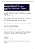 Class questions Case Management&sol;Nurse Manager Questions and Answers Updated 2026