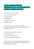 HOTEL MANAGER LICENSING EXAMINATION SET 2026 SOLVED QUESTIONS GRADED A&plus;
