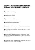 ILLINOIS CNA STATE EXAM EXAMINATION TEST 2026 QUESTIONS WITH SOLUTIONS