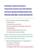 Washington Shipboard Emergency  Preparedness Examiner Exam WA Questions  and Correct Answers &lpar;Verified Answers&rpar; Plus  Rationales 2026 Q&A &vert; Instant Download Pdf