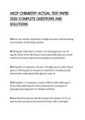 ASCP CHEMISTRY ACTUAL TEST PAPER 2026 COMPLETE QUESTIONS AND SOLUTIONS