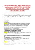 NSG 5544 Week 5 Quiz&colon; Health Policy&comma; Advocacy&comma;  And Economics QUESTIONS AND ANSWERS  WITH RATIONALES&sol; GRADED A&plus;&sol;2026  UPDATE &sol;100&percnt;CORRECT