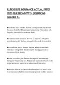ILLINOIS LIFE INSURANCE ACTUAL PAPER 2026 QUESTIONS WITH SOLUTIONS GRADED A&plus;