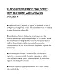 ILLINOIS LIFE INSURANCE FINAL SCRIPT 2026 QUESTIONS WITH ANSWERS GRADED A&plus;