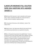 ILLINOIS LIFE INSURANCE FULL SOLUTION PAPER 2026 QUESTIONS WITH ANSWERS GRADED A&plus;
