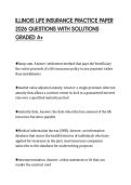 ILLINOIS LIFE INSURANCE PRACTICE PAPER 2026 QUESTIONS WITH SOLUTIONS GRADED A&plus;