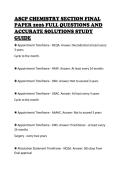 ASCP CHEMISTRY SECTION FINAL PAPER 2026 FULL QUESTIONS AND ACCURATE SOLUTIONS STUDY GUIDE