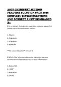 ASCP CHEMISTRY SECTION PRACTICE SOLUTION PACK 2026 COMPLETE TESTED QUESTIONS AND CORRECT ANSWERS GRADED A&plus;
