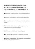 ILLINOIS PESTICIDE APPLICATOR EXAM ACTUAL TEST PAPER 2026 COMPLETE QUESTIONS AND SOLUTIONS GRADED A&plus;