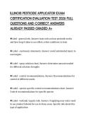 ILLINOIS PESTICIDE APPLICATOR EXAM CERTIFICATION EVALUATION TEST 2026 FULL QUESTIONS AND CORRECT ANSWERS ALREADY PASSED GRADED A&plus;
