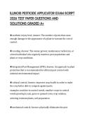 ILLINOIS PESTICIDE APPLICATOR EXAM SCRIPT 2026 TEST PAPER QUESTIONS AND SOLUTIONS GRADED A&plus;