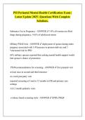 PSI Perinatal Mental Health Certification Exam &vert;  Latest Update 2025 &vert; Questions With Complete  Solutions&period; 