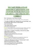 MGT 6655 WEEK 4 EXAM  ASSESMENT QUESTIONS AND  ANSWERS WITH RATIONALES  &sol;GRADED A &plus;&sol;026 UPDATE&sol;100&percnt;  CORRECT