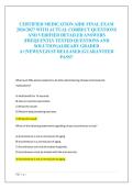 CERTIFIED MEDICATION AIDE FINAL EXAM  2026&sol;2027 WITH ACTUAL CORRECT QUESTIONS  AND VERIFIED DETAILED ANSWERS  &vert;FREQUENTLY TESTED QUESTIONS AND  SOLUTION&vert;ALREADY GRADED  A&plus;&vert;NEWEST&vert;JUST RELEASED &vert;GUARANTEED  PASS&excl;&excl;