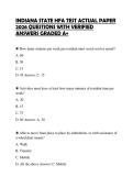 INDIANA STATE HFA TEST ACTUAL PAPER 2026 QUESTIONS WITH VERIFIED ANSWERS GRADED A&plus;