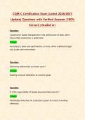 CQM-C Certification Exam &lpar;Latest 2026&sol;2027 Update&rpar; Questions with Verified Answers &vert;100&percnt; Correct &vert; Graded A&plus;