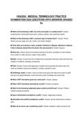HSA3534 - MEDICAL TERMINOLOGY ACTUAL EXAM PAPER 2026 QUESTIONS WITH ANSWERS GRADED A&plus;