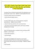 CPCS 2025- Practice Exam Study Guide Exam Latest  2026&sol;2027 Updated Verified Questions and Solutions  A&plus; Pass Guaranteed