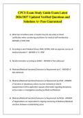 CPCS Exam Study Guide Exam Latest  2026&sol;2027 Updated Verified Questions and  Solutions A&plus; Pass Guaranteed 
