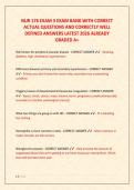 NUR 176 EXAM 3 EXAM BANK WITH CORRECT  ACTUAL QUESTIONS AND CORRECTLY WELL  DEFINED ANSWERS LATEST 2026 ALREADY  GRADED A&plus; 